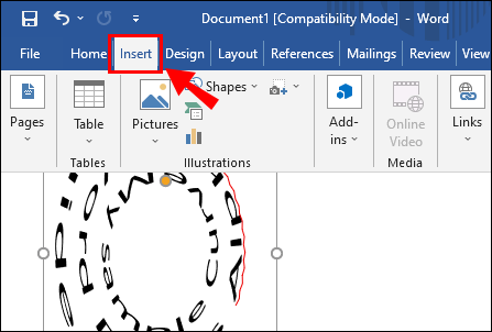 write words in an arch in word for mac 2016